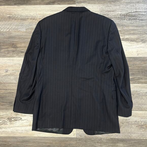 Daniel Cremieux Striped Blue Black Mens 42R Loro Piana Suit Sport Coat Blazer - Picture 3 of 13